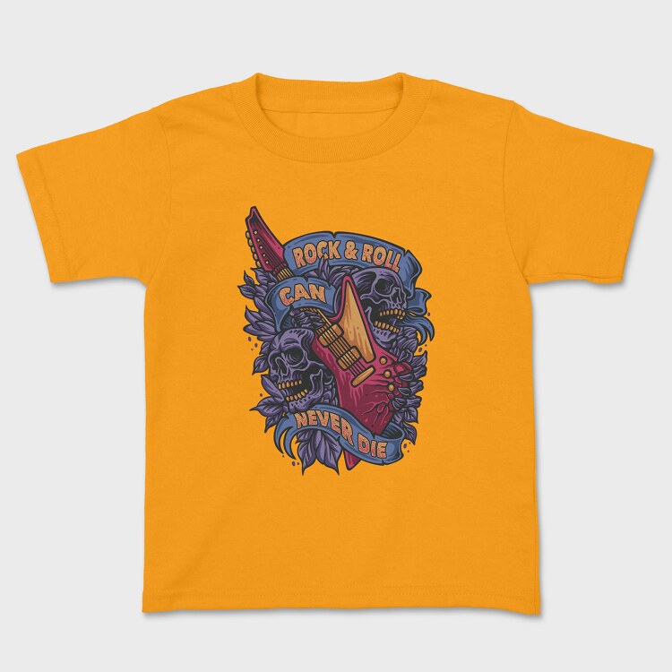Rock and Roll Can Never Die, Kids' T-Shirt