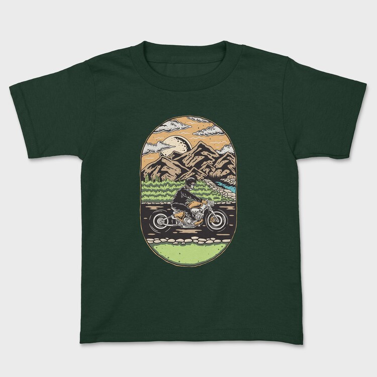 Skeleton Biker Landscape, Детска Тениска