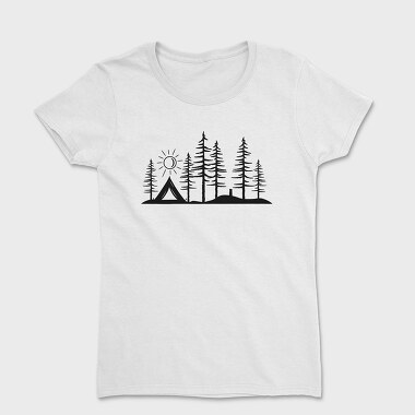 Stylized Camping Scene, Women's T-Shirt