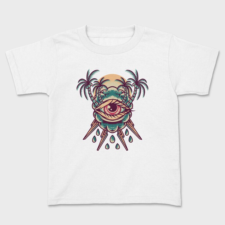 Summer Eye Retro Illustration, Детска Тениска