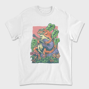 Vintage Frog Guitar, Унисекс Мъжка Тениска