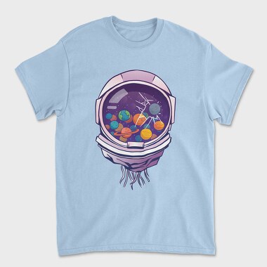 Унисекс Мъжка Тениска, Astronaut Helmet And Planets