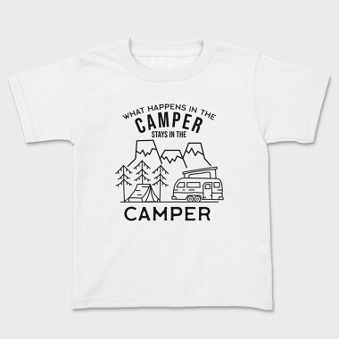 What Happens in the Camper, Kids' T-Shirt