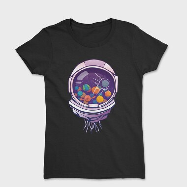 Astronaut Helmet And Planets, Women's T-Shirt