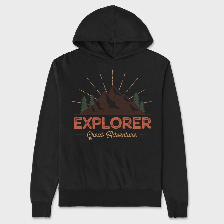 explorer great adventure, Unisex Men's Hoodie