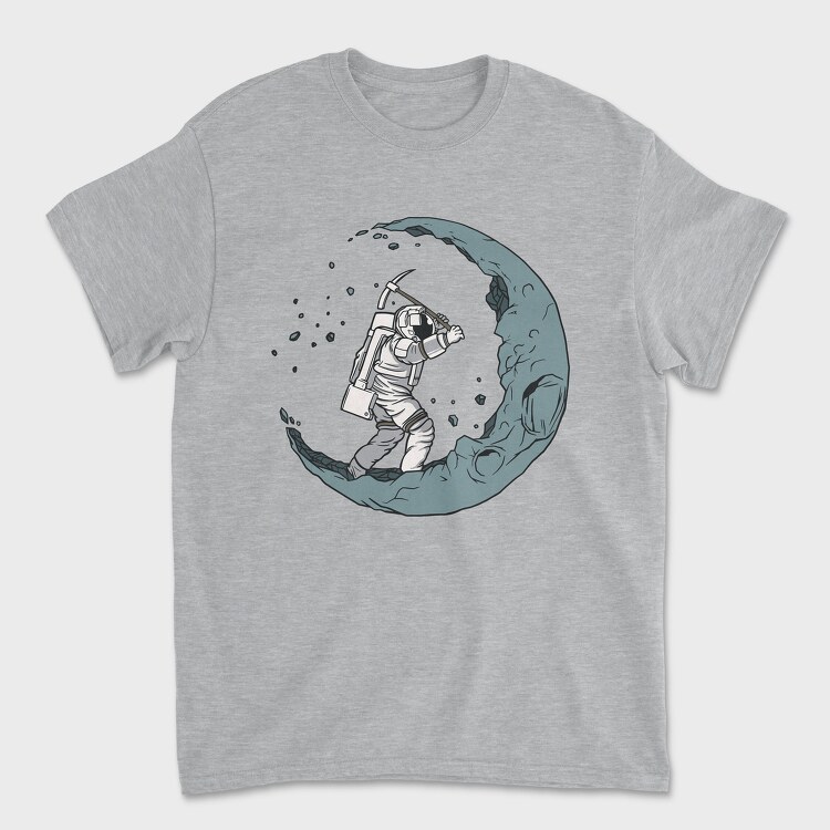 Astronaut Digging The Moon, Unisex Men's T-Shirt