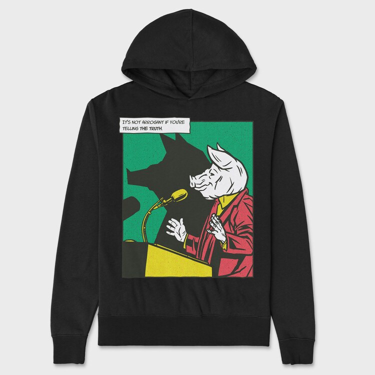 Pig Comics, Unisex Men's Hoodie