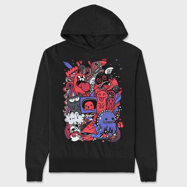 Funny Cartoons Collage, Unisex Men's Hoodie