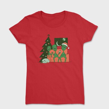 Alien Christmas, Women's T-Shirt
