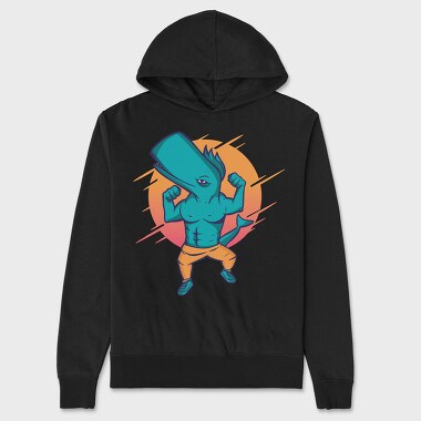 Muscular Whale, Unisex Men's Hoodie