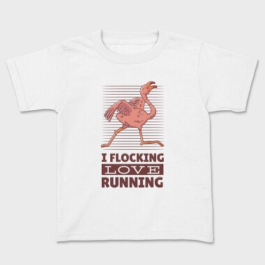 Flamingo Running, Kids' T-Shirt