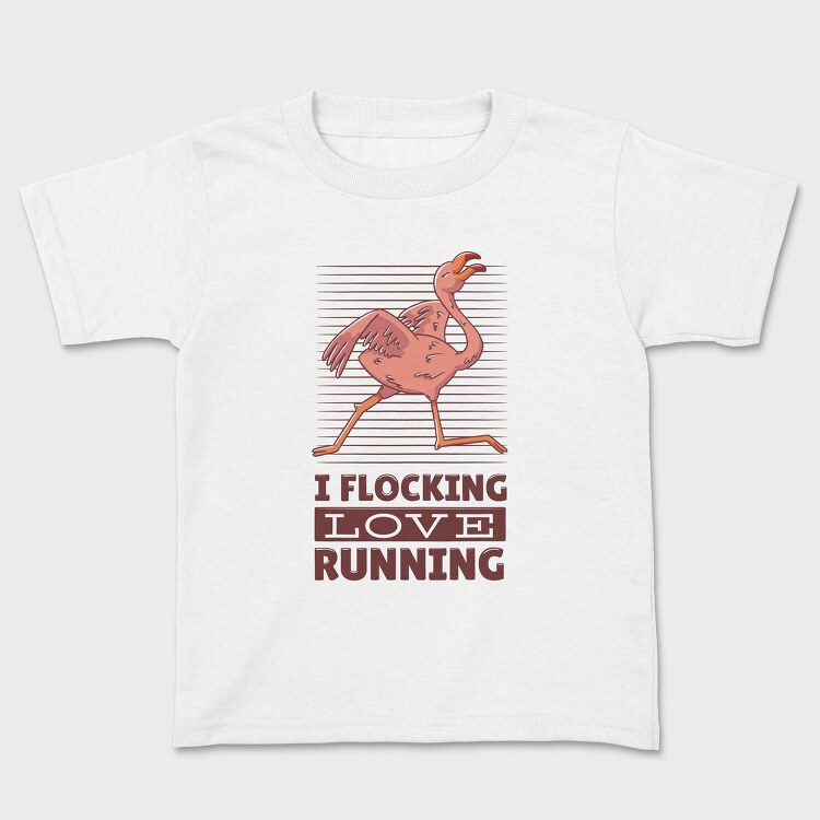 Flamingo Running, Kids' T-Shirt