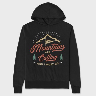 The Mountains Are Calling 7, Unisex Men's Hoodie