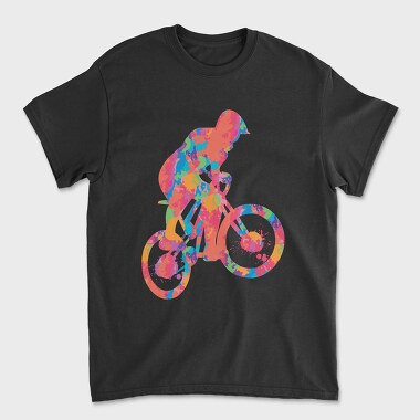 Colorful Cyclist, Unisex Men's T-Shirt