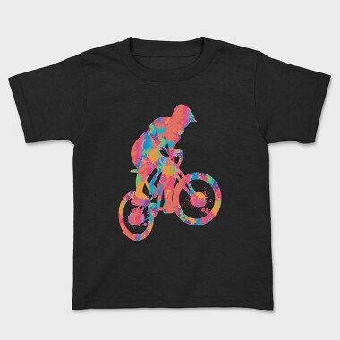 Colorful Cyclist, Kids' T-Shirt