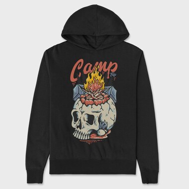 Camp Trip With Campfire on the Skull, Unisex Men's Hoodie