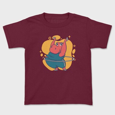 Hippo Hula Hoop, Kids' T-Shirt