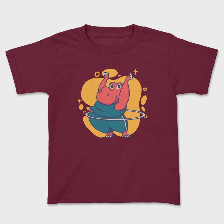 Hippo Hula Hoop, Kids' T-Shirt