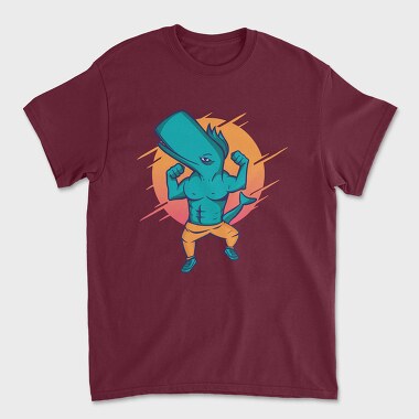 Muscular Whale, Unisex Men's T-Shirt