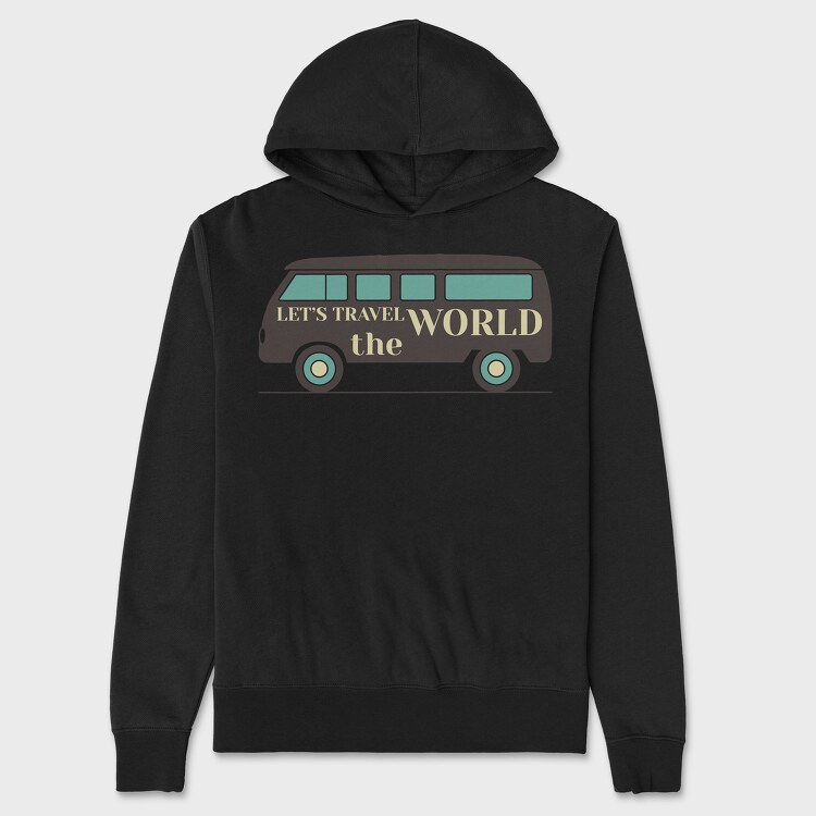 Lets Travel the World Car, Unisex Men's Hoodie