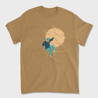 Skier Falling, Unisex Men's T-Shirt