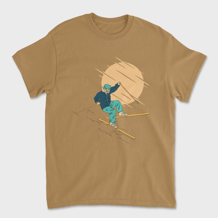 Skier Falling, Унисекс Мъжка Тениска