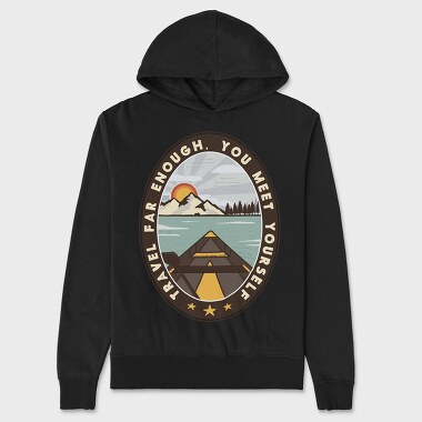 Travel Far Enough, Unisex Men's Hoodie