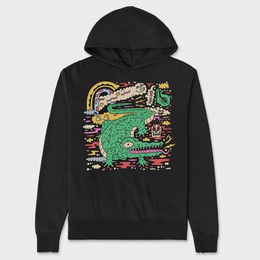 Psychedelic Crocodile, Unisex Men's Hoodie