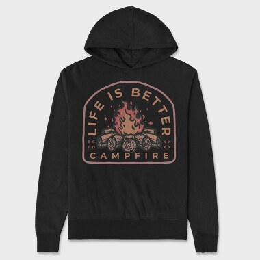 Life Is Better Campfire, Unisex Men's Hoodie