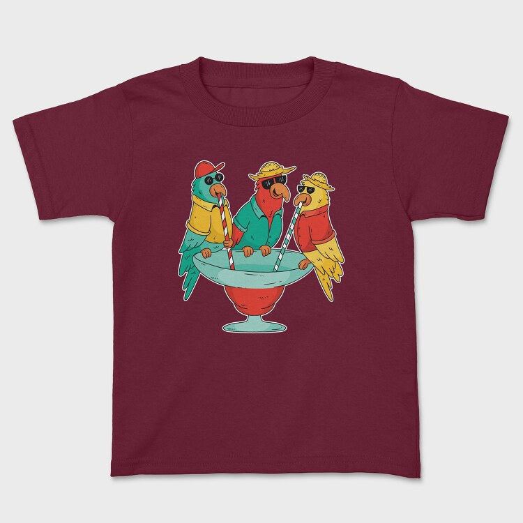 Parrots Drinking, Kids' T-Shirt