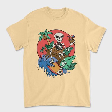 Surfing Skeleton, Unisex Men's T-Shirt