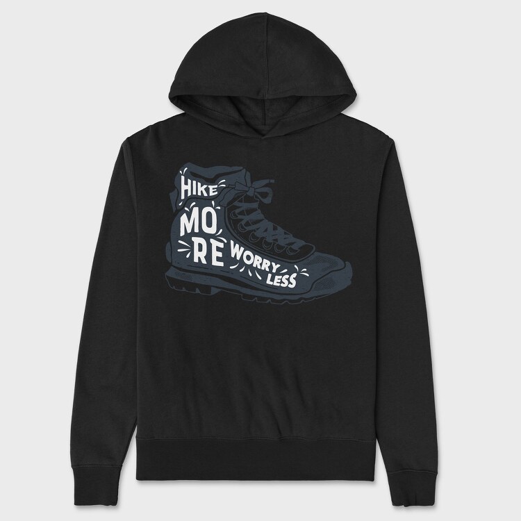 Hike More Worry Less, Unisex Men's Hoodie