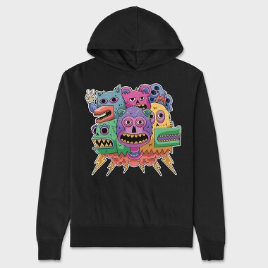 Colorful Monsters, Unisex Men's Hoodie