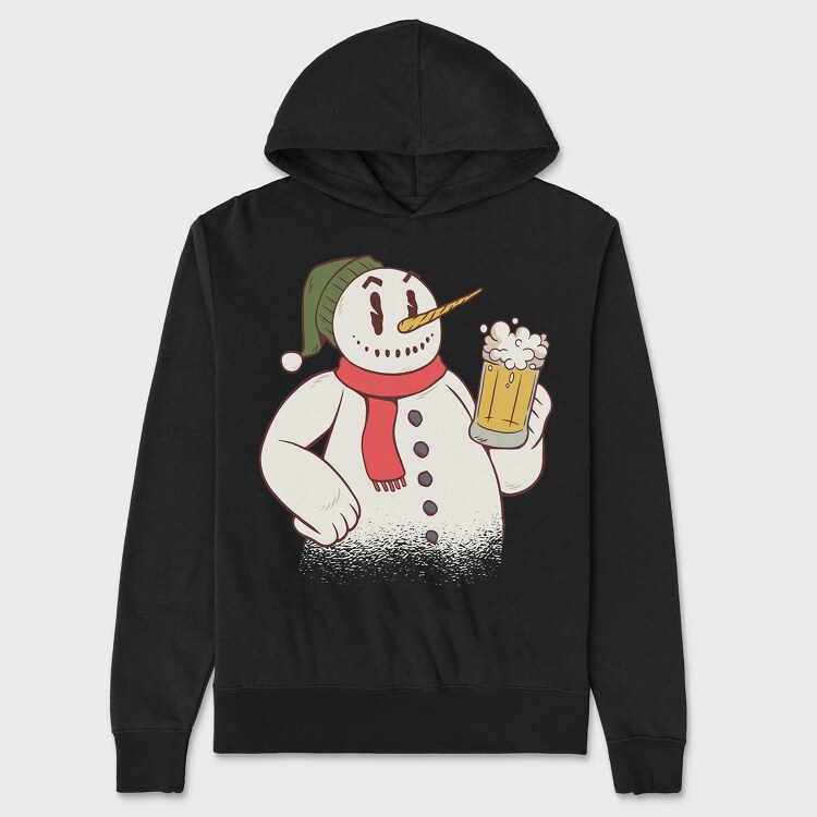 Snowman Beer, Unisex Men's Hoodie