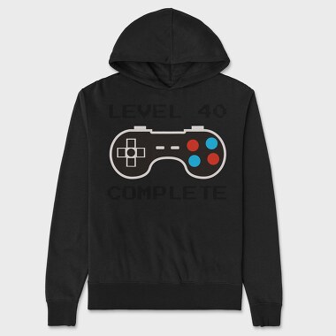 Retro Gamepad Lvl 40 Complete, Unisex Men's Hoodie