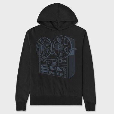 Vintage Audio Illustration 2, Unisex Men's Hoodie