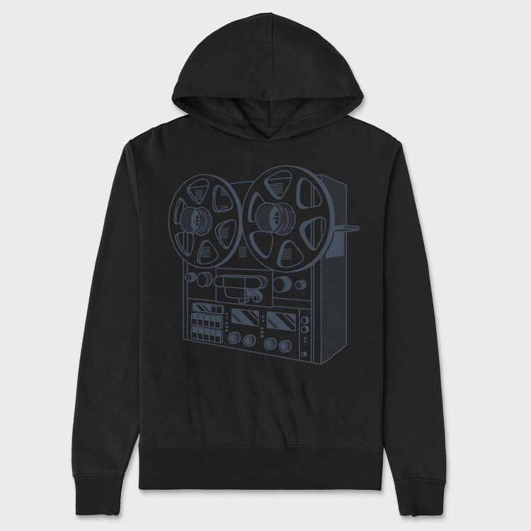 Vintage Audio Illustration 2, Unisex Men's Hoodie