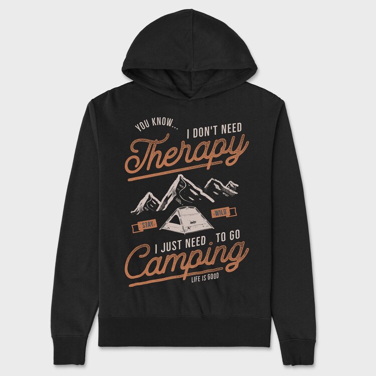 Camping Therapy, Unisex Men's Hoodie