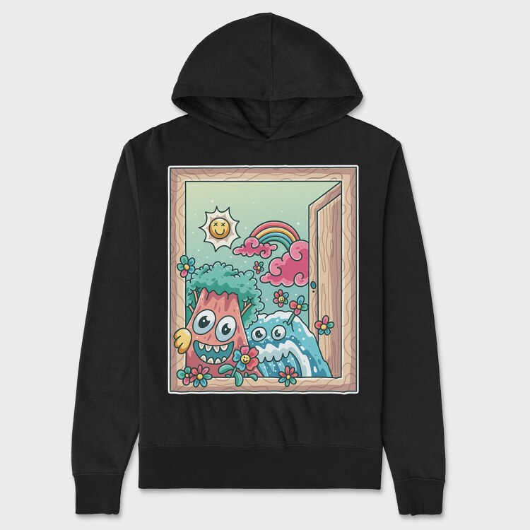 Cute Nature Window, Unisex Men's Hoodie