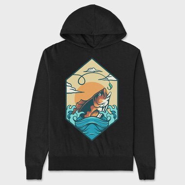 Bass Fishing 5, Unisex Men's Hoodie