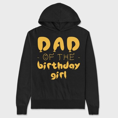 Dad of the Birthday Girl Orange, Unisex Men's Hoodie