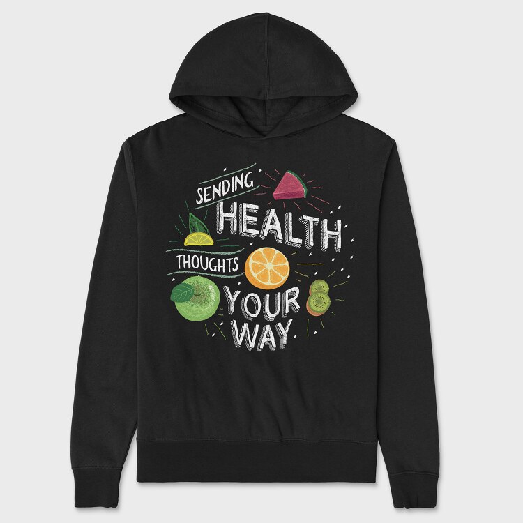 Sending Health Tought Your Way, Unisex Men's Hoodie