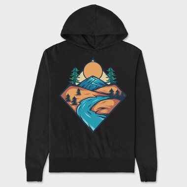 Mountain Illustration 3, Unisex Men's Hoodie