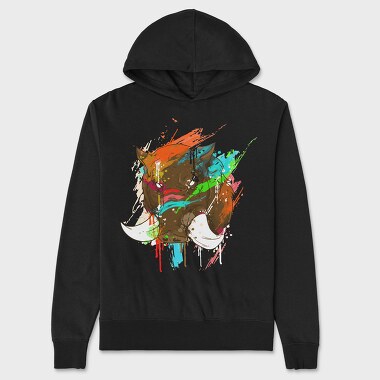 Colorful Boar, Unisex Men's Hoodie