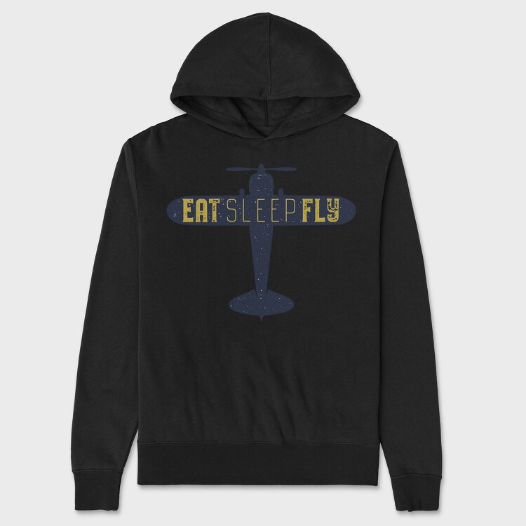 Eat Sleep Fly, Unisex Men's Hoodie