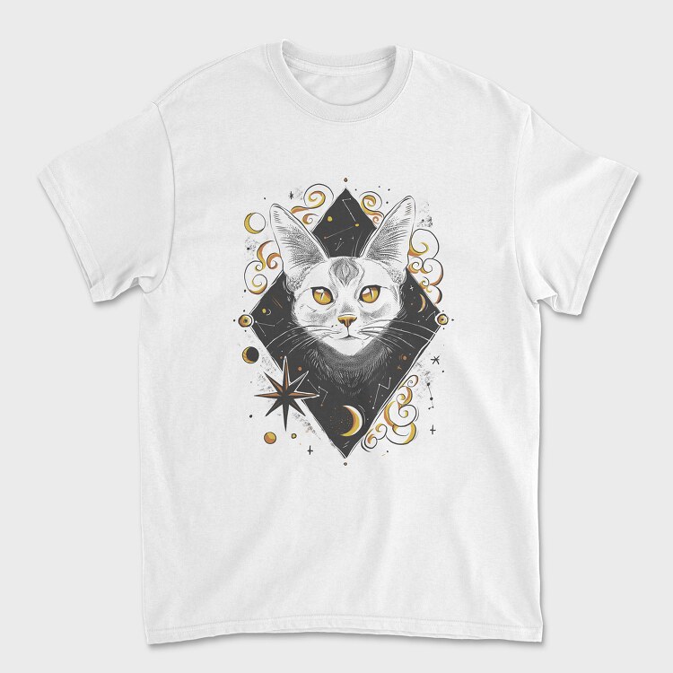 Cosmic Cat Orange, Unisex Men's T-Shirt