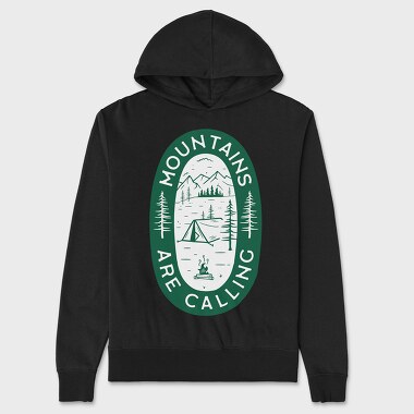 Mountains Are Calling Green, Unisex Men's Hoodie
