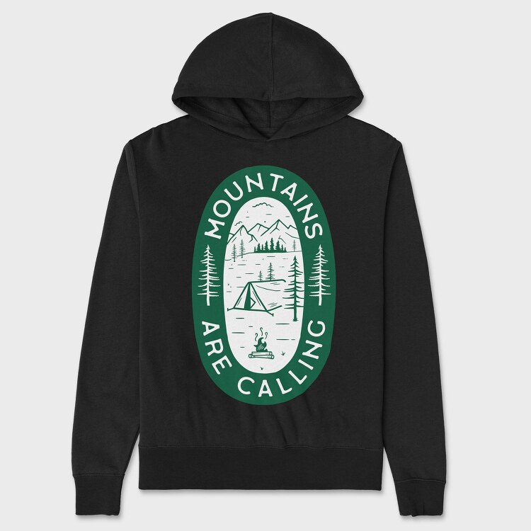 Mountains Are Calling Green, Unisex Men's Hoodie