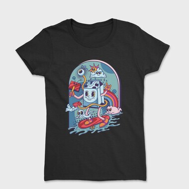 Abstract Cartoon Skate, Дамска Тениска