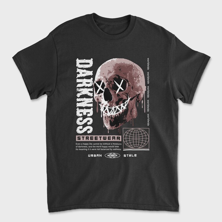 Darkness Skull, Унисекс Мъжка Тениска